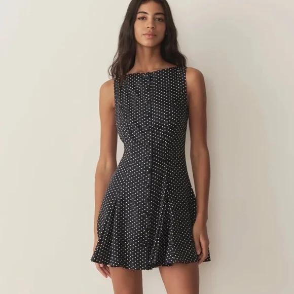 DÔEN Monette Dress – Hepburn Dot • Size Small • Silk-Viscose